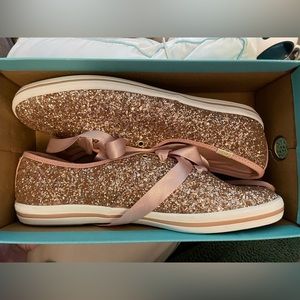 *BRAND NEW* Kate Spade Champion Rose Gold Glitter Sneakers